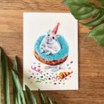 Wenskaart hamster in donut