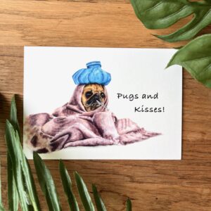 Zieke mopshond kaart