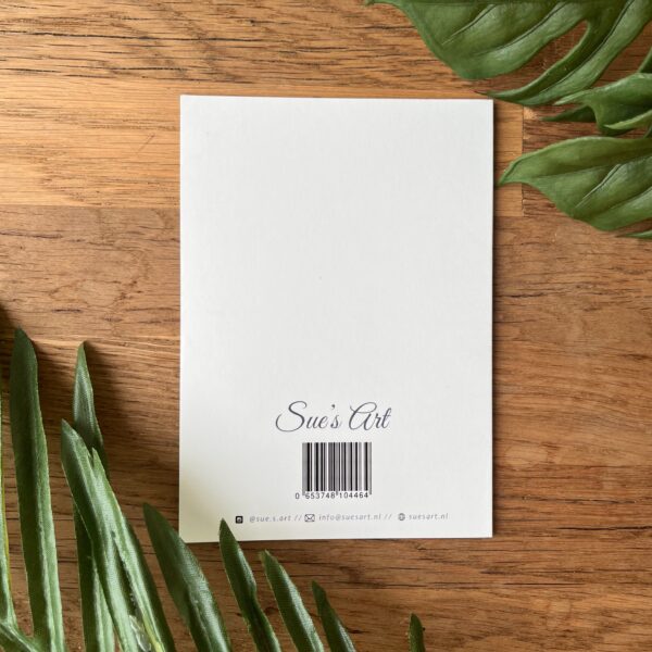 Wenskaart staand achterkant