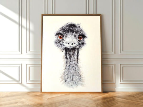 Mockup van een emu art print